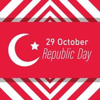 turkije republiek dag, banner op gestreepte geometrische achtergrond vlag vector