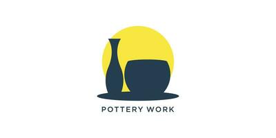 pottenbakkerij logo met creatief ontwerp concept idee vector