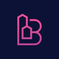 brief b lijn gebouw logo vector