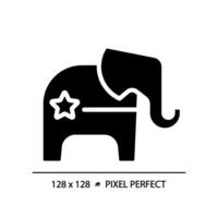2d pixel perfect republikeins partij glyph stijl icoon, geïsoleerd vector illustratie van politiek partij logo.