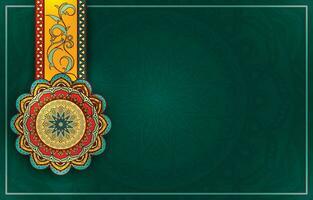 decoratief etnisch mandala patroon met groen achtergrond vector