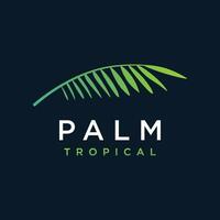 premie en luxe palm blad zomer tropisch behandeling botanisch logo sjabloon ontwerp. vector
