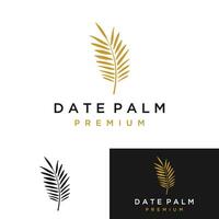 premie en luxe palm blad zomer tropisch behandeling botanisch logo sjabloon ontwerp. vector