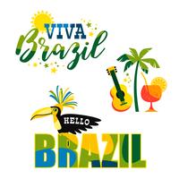 Braziliaans carnaval. Grote verzameling van vector emblemen