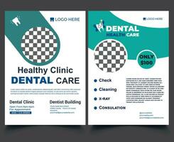pmodern medisch tandheelkundig folder sjabloon ontwerp . gezondheidszorg bedrijf folder sjabloon.rint vector