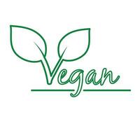 veganistisch sticker, label, insigne en logo. ecologie icoon. logo sjabloon met bladeren voor veganistisch voedsel of veganistisch Product. vector illustratie geïsoleerd Aan wit achtergrond