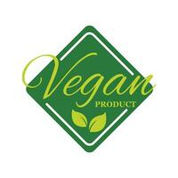 veganistisch Product sticker, label, insigne en logo. ecologie icoon. logo sjabloon met groen bladeren voor veganistisch voedsel. vector illustratie geïsoleerd Aan wit achtergrond