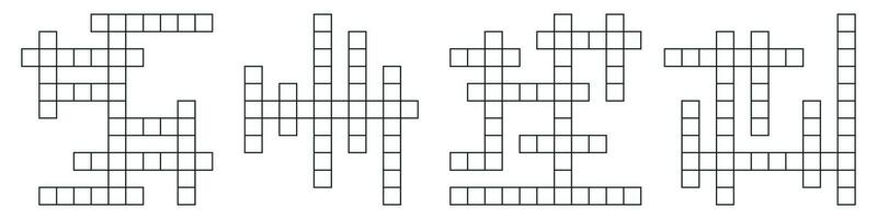 kruiswoordraadsel puzzel, woord spel. kruis en blanco rooster patroon, een hersenen teaser voor krant- quizzen. vlak vector illustraties geïsoleerd in achtergrond.