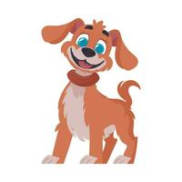 grappig rood hond. glimlachen hond. tekenfilm stijl, vector illustratie