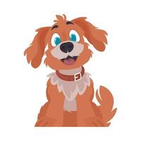 grappig rood hond. glimlachen hond. tekenfilm stijl, vector illustratie