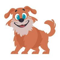 grappig rood hond. glimlachen hond. tekenfilm stijl, vector illustratie