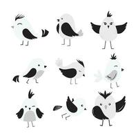 monochroom vogel tekening voor decoratie. tekenfilm schattig vogel illustratie. hand getekend vogel illustratie. vector