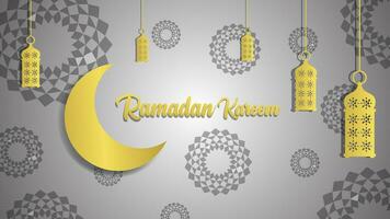 realistisch gouden Ramadan kareem banier met maan vector