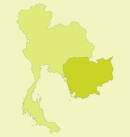 kaart van Thailand en Cambodja. kaart van grens landen van zuidoosten Azië, Thailand en Cambodja. vector