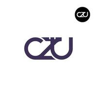 brief czu monogram logo ontwerp vector