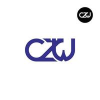 brief czw monogram logo ontwerp vector