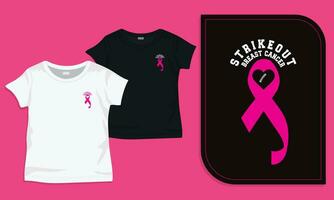 strikeout borst kanker t-shirt ontwerp vector