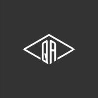 initialen qa logo monogram met gemakkelijk diamant lijn stijl ontwerp vector