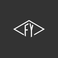 initialen fy logo monogram met gemakkelijk diamant lijn stijl ontwerp vector