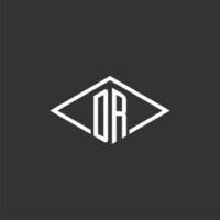 initialen dr logo monogram met gemakkelijk diamant lijn stijl ontwerp vector