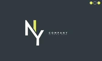 ny alfabet letters initialen monogram logo yn, n en y vector