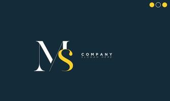 ms alfabet letters initialen monogram logo sm, m en s vector