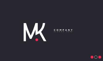 mk alfabet letters initialen monogram logo km, m en k vector