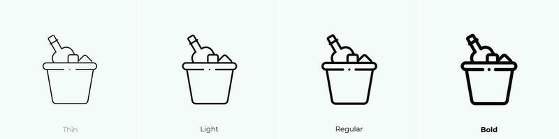 wijn koeler icoon. dun, licht, regelmatig en stoutmoedig stijl ontwerp geïsoleerd Aan wit achtergrond vector