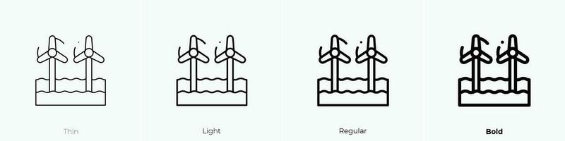 wind boerderij icoon. dun, licht, regelmatig en stoutmoedig stijl ontwerp geïsoleerd Aan wit achtergrond vector