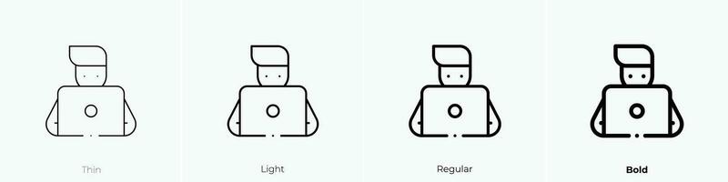 werken icoon. dun, licht, regelmatig en stoutmoedig stijl ontwerp geïsoleerd Aan wit achtergrond vector