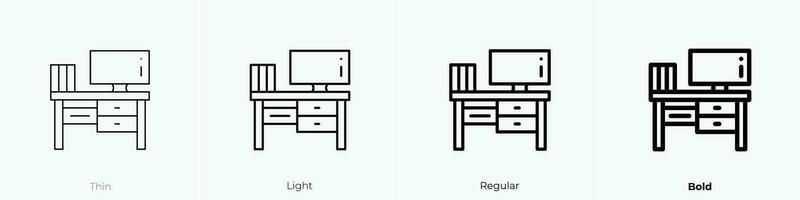 werkplaats icoon. dun, licht, regelmatig en stoutmoedig stijl ontwerp geïsoleerd Aan wit achtergrond vector