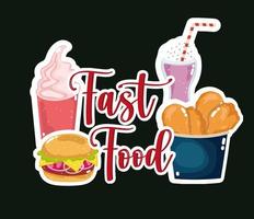 fastfood-stickers vector