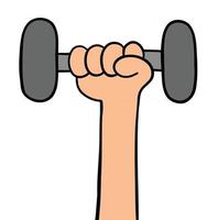 cartoon vectorillustratie van lift dumbbell vector