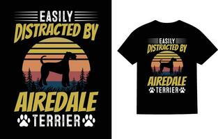 airedale hond t-shirt ontwerp vector