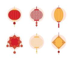 chinese ornamenten iconen vector