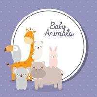 baby animlas poster vector