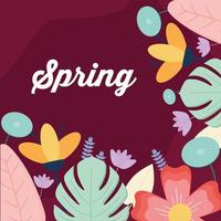 songteksten van de lente en de reeks bloemen vector