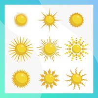 Flat Sun Clipart Vector-collectie vector