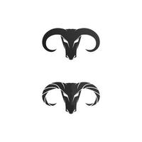 stier hoorn hoofd koe en buffel logo en symbolen sjabloon pictogrammen app vector