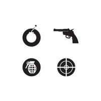 pistool logo en leger soldaat sniper shot vector ontwerp illustratie militair schot revolver