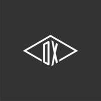 initialen dx logo monogram met gemakkelijk diamant lijn stijl ontwerp vector