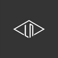 initialen ln logo monogram met gemakkelijk diamant lijn stijl ontwerp vector