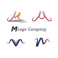 m brief logo sjabloon lettertype logo voor bedrijf en identiteit vector