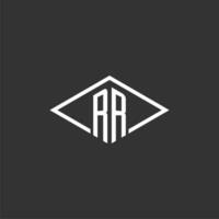 initialen rr logo monogram met gemakkelijk diamant lijn stijl ontwerp vector