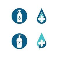 hand sanitizer fles logo en icon set nieuw normaal geïsoleerd op witte achtergrond desinfectie concept wasgel alcohol fles voor hygiëne vectorillustratie vector