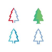 merry christmas pictogram pijnbomen vector illustratie en logo ontwerp