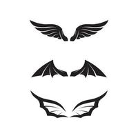 zwart vleugeldier vleermuis en vogel adelaar valk logo symbool voor een professionele ontwerper vector