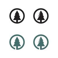 merry christmas pictogram pijnbomen vector illustratie en logo ontwerp