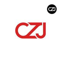 brief czj monogram logo ontwerp vector