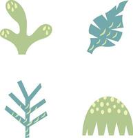 abstract botanisch uitknippen vector illustratie set. pro vector
